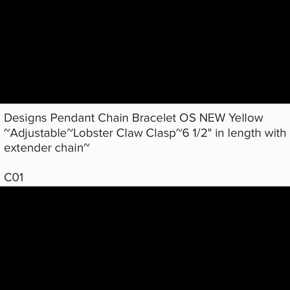 Pendant Chain Bracelet OS Adjustable NWT - Picture 3 of 3